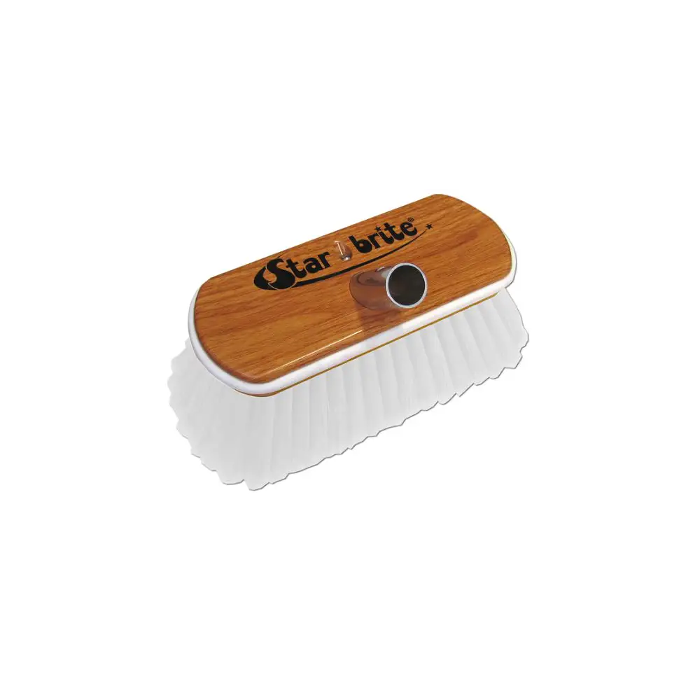 Car Wash Brush w/ Rectangular Head Fiber Bristle, Synthetic Wood Bristle - STB040172